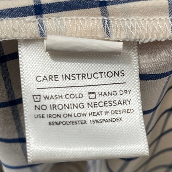 Mizzen+Main Performance Button Down Long Sleeve Grid Print Shirt Size Medium - Picture 4 of 5